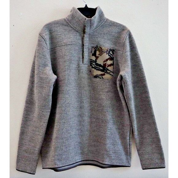 Under Armour Men Sz L Gray Heather Camo Pocket UA Specialist Henley Pullover $80 - Picture 1 of 10